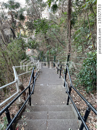 通往神奈川縣川崎市多摩區松樹弁財天的階梯 136327553