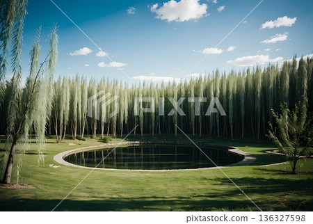 高爾夫球場綠色 136327598