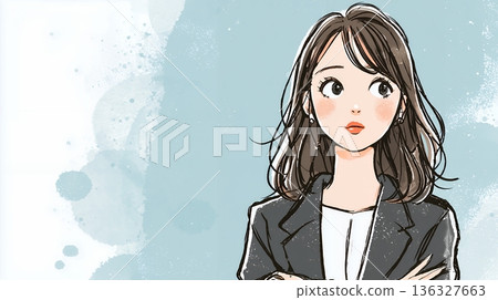 Thinking woman 136327663