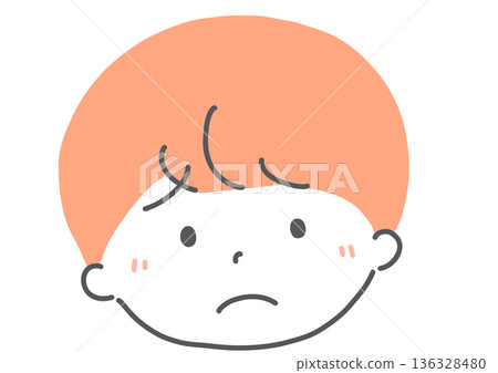 Illustration of a boy with a troubled face 136328480