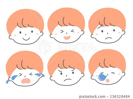 Children's facial expressions variation set 136328484