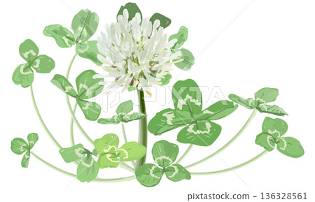 水彩三葉草裝飾材質套裝 水彩三葉草裝飾材質套裝 136328561