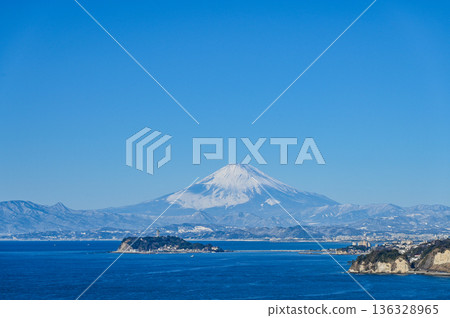 Mt. Fuji and Enoshima from Zushi 136328965