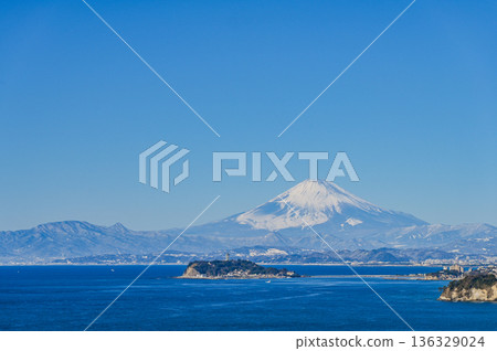 Mt. Fuji and Enoshima from Zushi 136329024