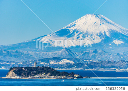 Mt. Fuji and Enoshima from Zushi 136329056