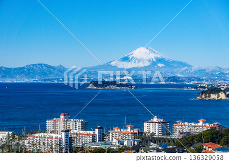 Mt. Fuji and Enoshima from Zushi Mt. Fuji and Enoshima from Zushi 136329058