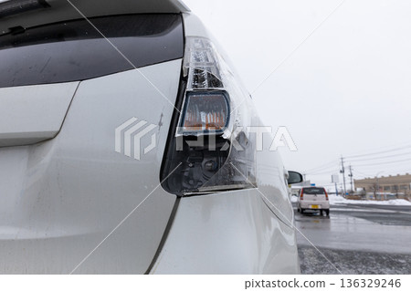 Broken car taillight Broken car taillight 136329246