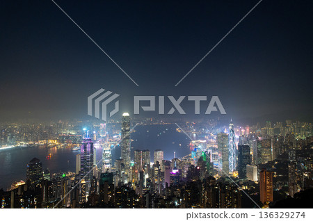 Night view from Hong Kong Victoria Peak Night view from Hong Kong Victoria Peak 136329274