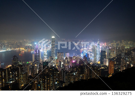 Night view from Hong Kong Victoria Peak Night view from Hong Kong Victoria Peak 136329275