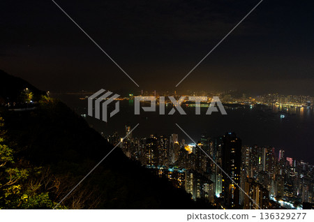 Night view from Hong Kong Victoria Peak Night view from Hong Kong Victoria Peak 136329277