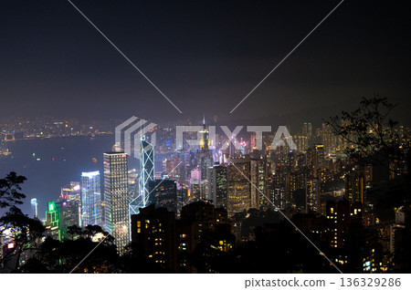 Night view from Hong Kong Victoria Peak Night view from Hong Kong Victoria Peak 136329286