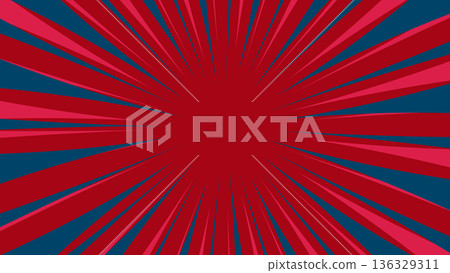 red and blue exploding background. sunburst cartoon decoration red and blue exploding background. sunburst cartoon decoration 136329311
