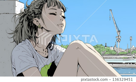 嘆氣的年輕女人 136329451