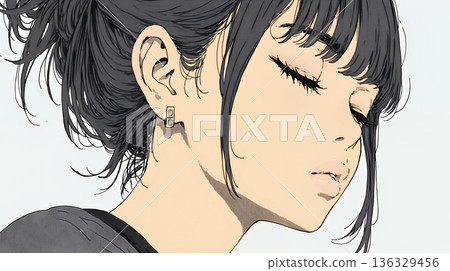 嘆氣的年輕女人 136329456