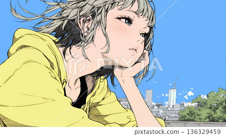 Young woman sighing Young woman sighing 136329459