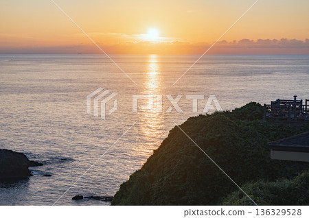 Niigata, Kashiwazaki, Lover's Point at dusk 136329528