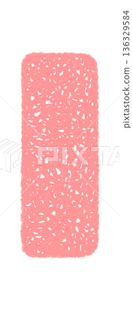 Wavy rectangle box in organic crayon style with rough scribble texture. Pink patch and badge for background or quote, unique hand drawn design for creative text placement and illustration. 136329584