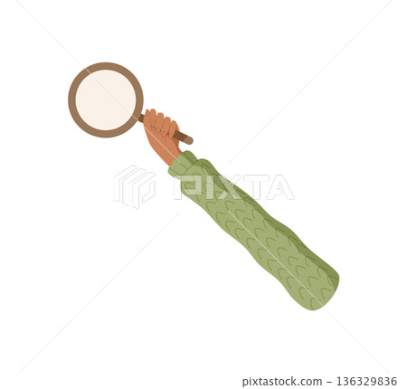 Cartoon hand holding blank circle. Empty arm grasp circular template. Simple symbol for feedback, review, survey, or opinion. Isolated modern element for communication or marketing. Cartoon hand holding blank circle. Empty arm grasp circular template. Simple symbol for feedback, review, survey, or opinion. Isolated modern element for communication or marketing. 136329836