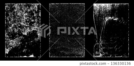 Black and white grunge. Distress overlay texture. Abstract surface dust and rough dirty wall background concept. Distress illustration simply place over object to create grunge effect. Vector EPS10. 136330136