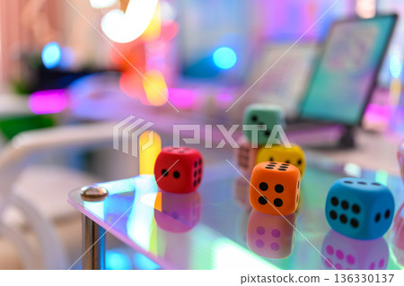 Colorful dice and light 136330137