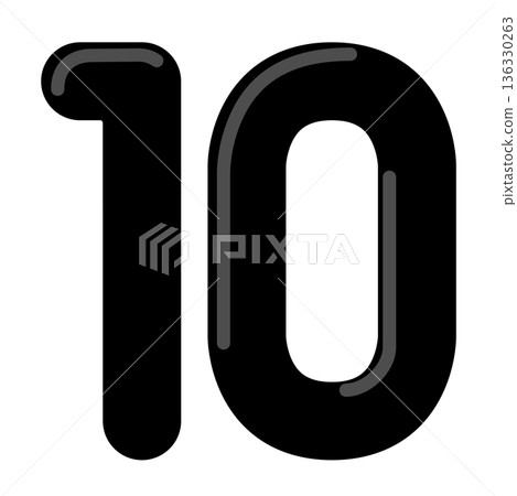 Cute and pop illustration of the number "10" Cute and pop illustration of the number "10" 136330263