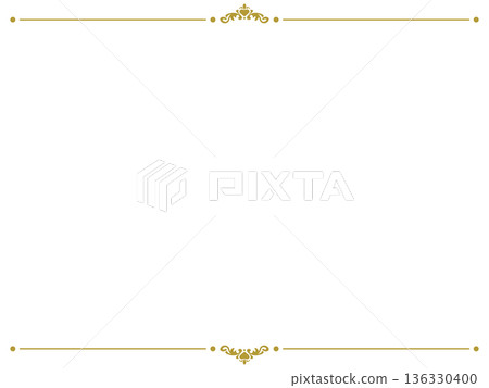 可愛的心形上下邊框 - 金色 - 可愛的心形上下邊框 - 金色 - 136330400