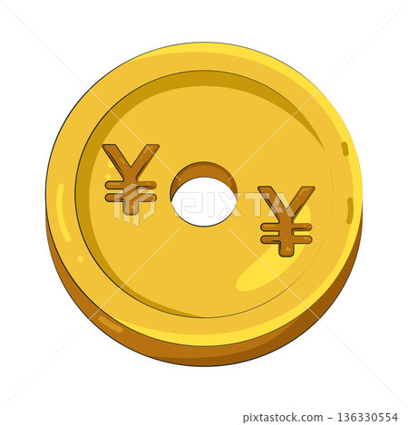 Illustration of yen coin Illustration of yen coin 136330554