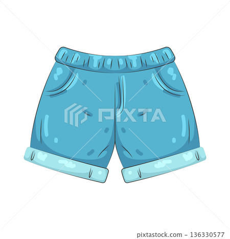 Illustration of Denim shorts Illustration of Denim shorts 136330577