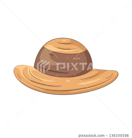 Illustration of sun hat 136330586