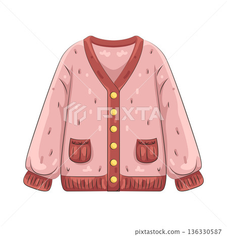 Illustration of cardigan Illustration of cardigan 136330587