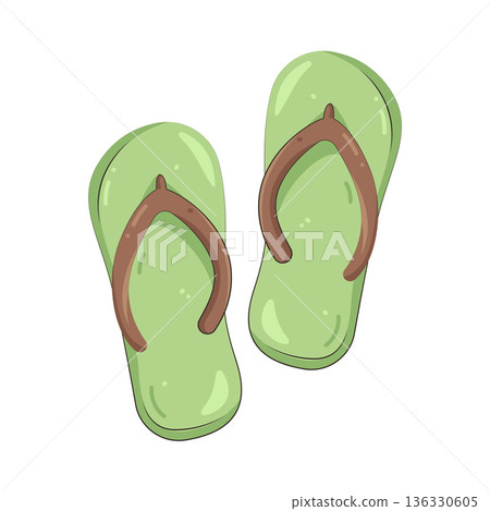 Illustration of flip flops Illustration of flip flops 136330605