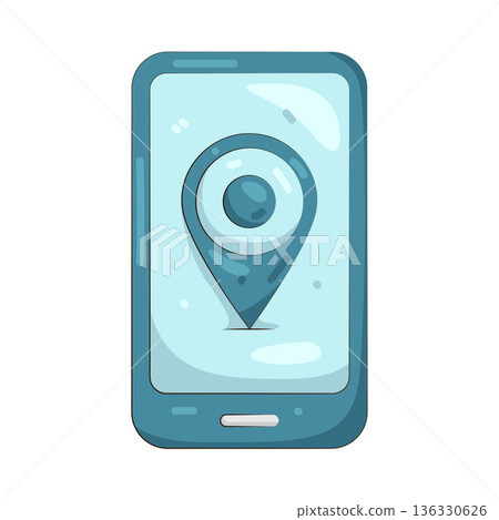 Illustration of mobile map Illustration of mobile map 136330626