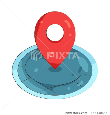 Illustration of location pin 136330653
