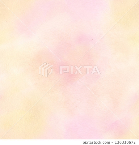 Elegant seamless pattern with delicate watercolor strokes and soft color transitions. Airy abstract texture in yellow pink shades. For prints, cosmetic packaging, textile, social media backgrounds. 136330672