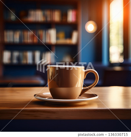 Books and coffee placed by the window in the room Books and coffee placed by the window in the room 136330715