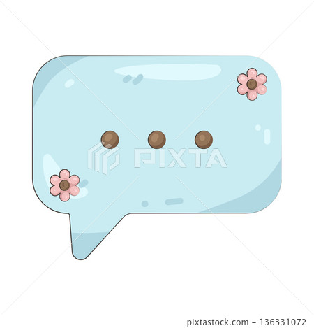 Illustration of speech bubble with flowers Illustration of speech bubble with flowers 136331072