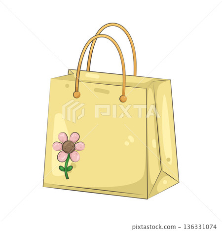 Illustration of flower gift bag Illustration of flower gift bag 136331074