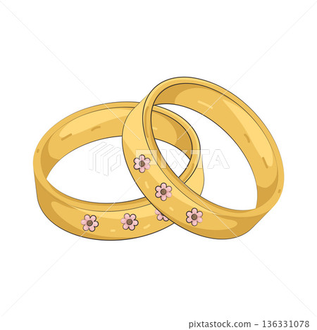 Illustration of floral gold ring Illustration of floral gold ring 136331078