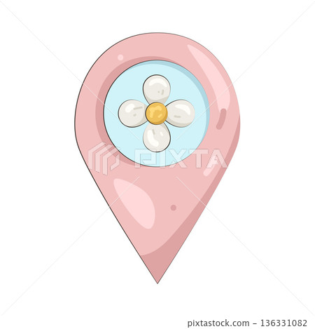 Illustration of flower shop location 136331082