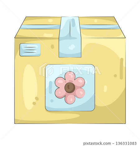 Illustration of flower gift box Illustration of flower gift box 136331083