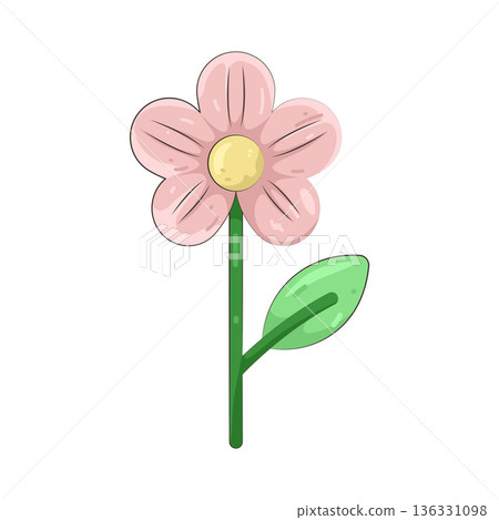 Illustration of pink flower 136331098