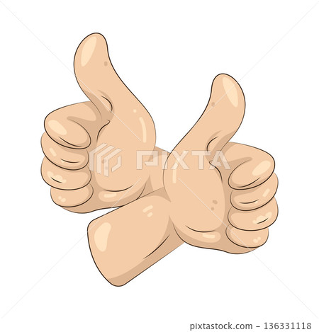 Illustration of thumbs up  136331118