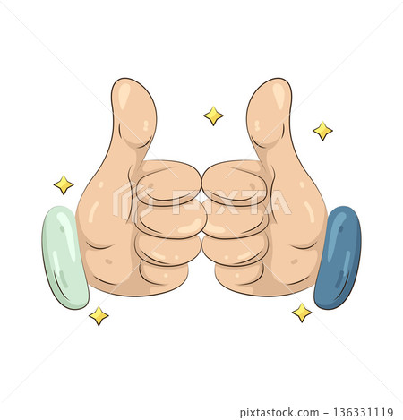Illustration of thumbs up Illustration of thumbs up 136331119