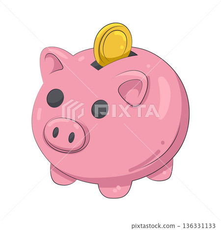 Illustration of piggy bank 136331133
