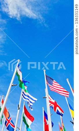 Flags of the world flapping in the wind Flags of the world flapping in the wind 136331149