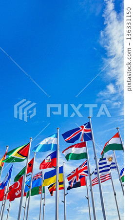 Flags of the world flapping in the wind Flags of the world flapping in the wind 136331150