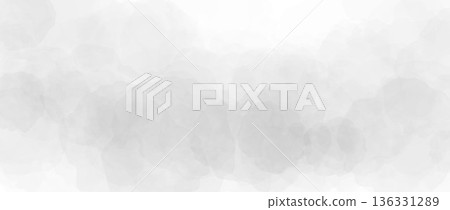 Grey watercolor effect background. Light gray wet watercolour gradient texture. Soft liquid blurred paint splashes wallpaper for poster, banner, cover design. Vector marble backdrop 136331289