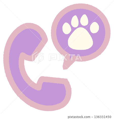 簡單可愛的手機圖示 - 寵物爪印顏色 136331450