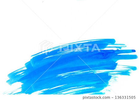 水彩淺藍色筆觸 136331505