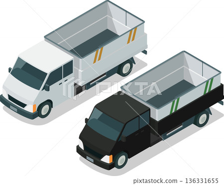 Small garbage pickup truck illustration Small garbage pickup truck illustration 136331655